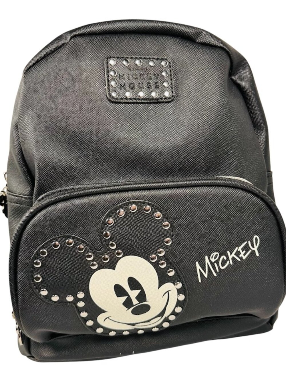 Disney Mickey Mouse Studded Mini Backpack Black NWT Red Lining